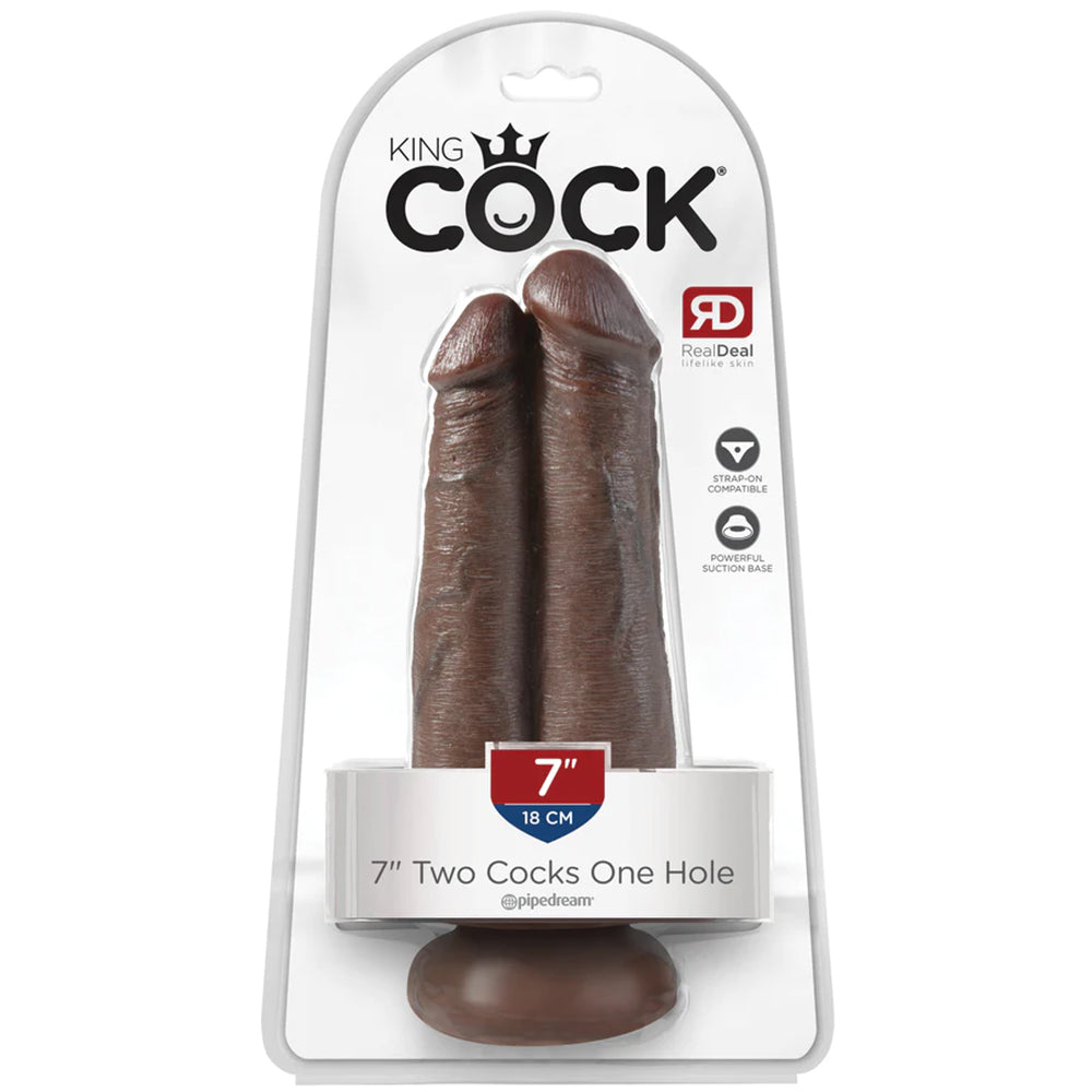 King Cock 7" Two Cocks One Hole Dildo