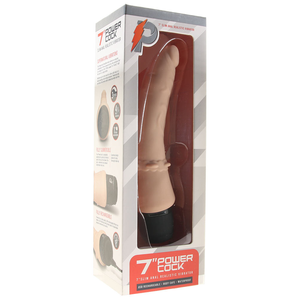 Power Cock 7 Inch Slim Realistic Vibe