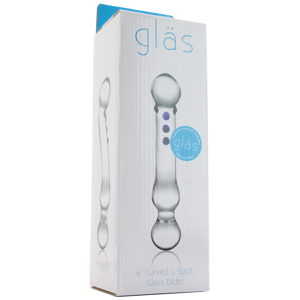 6 Inch Curved G-Spot Nubby Glass Dildo