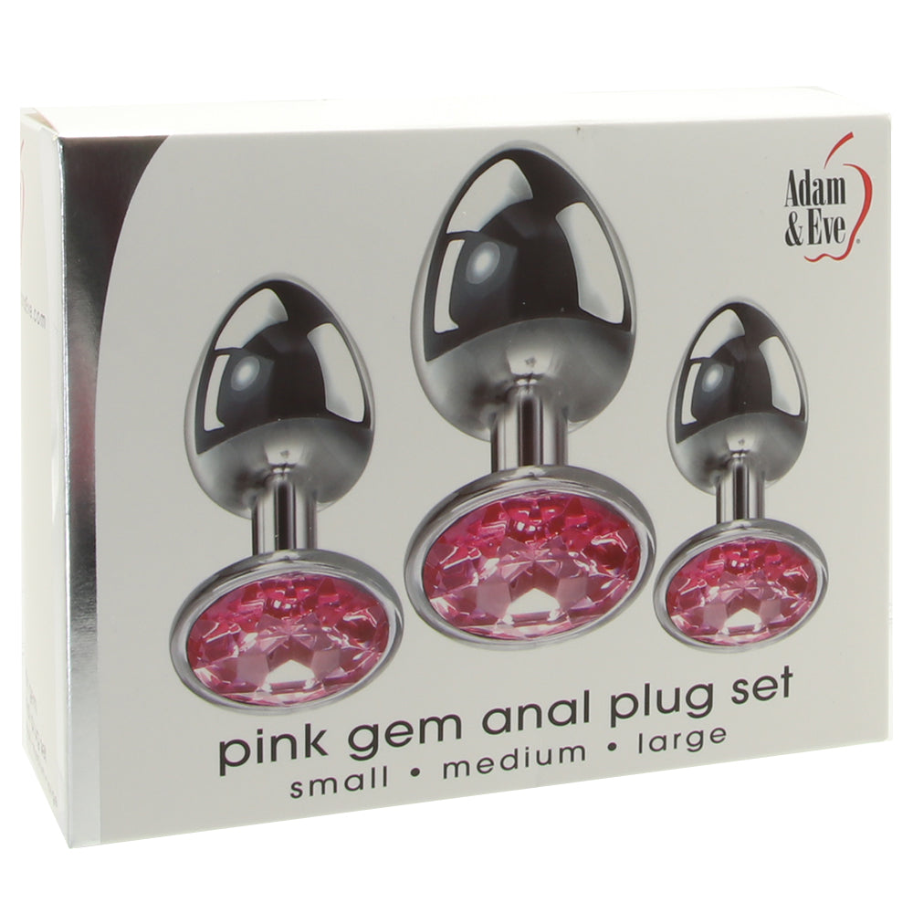 Pink Gem Aluminum Anal Plug Set