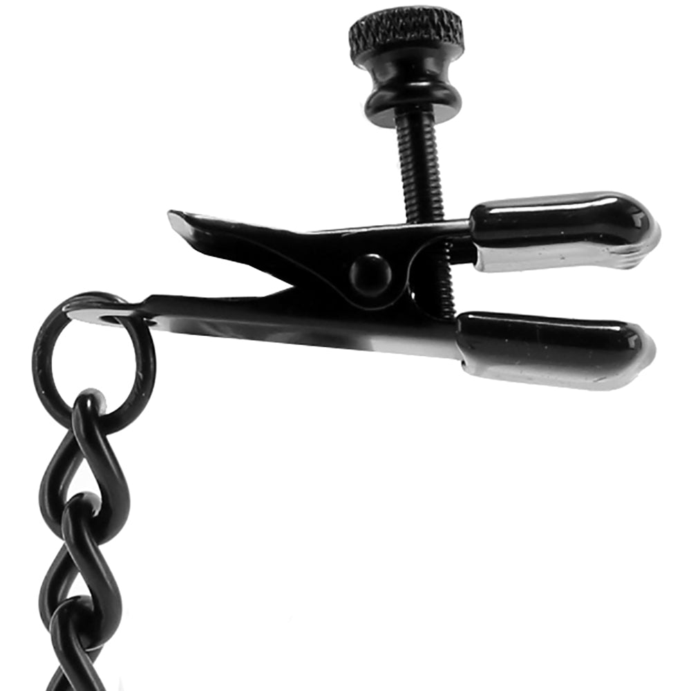 Broad Tip Clamp with Black Link Chain