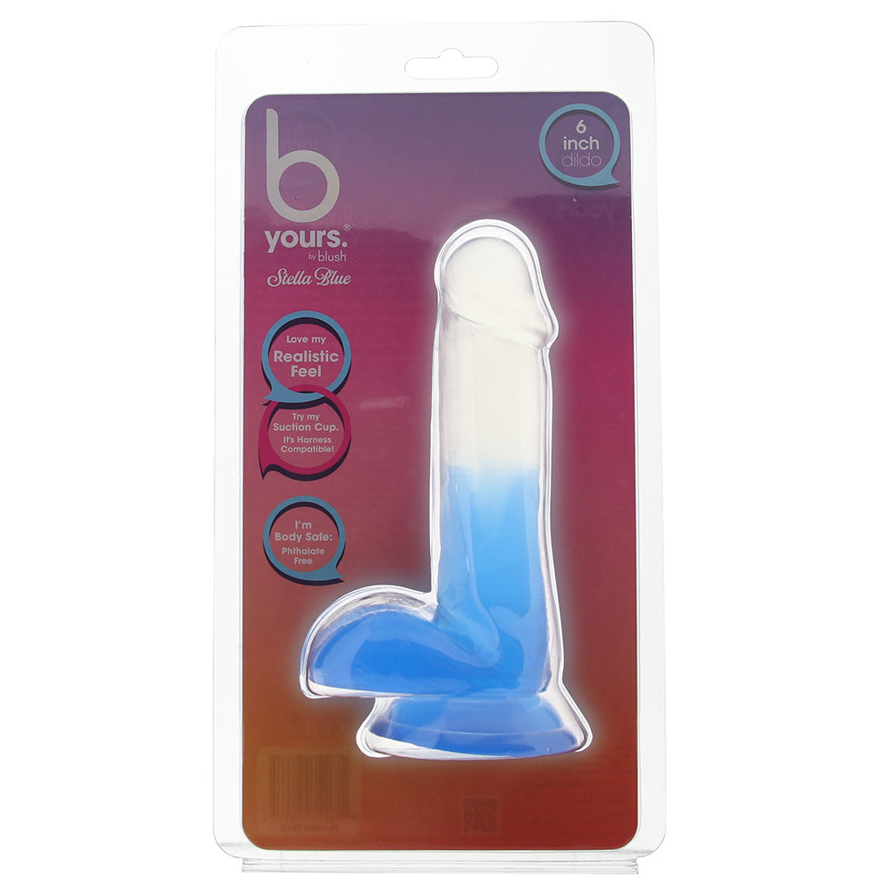 B Yours Stella Blue 6 Inch Ballsy Dildo