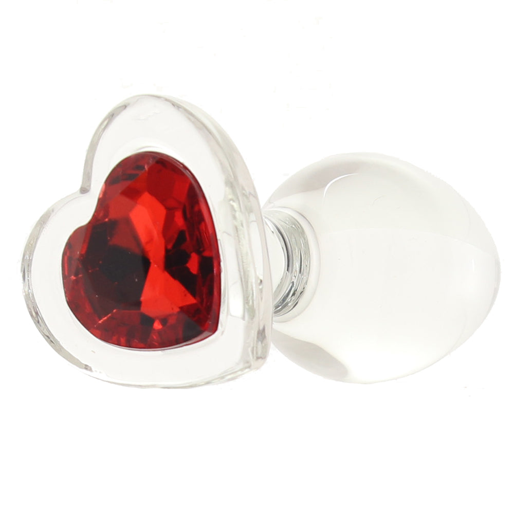 Crystal Desires Red Heart Glass Plug