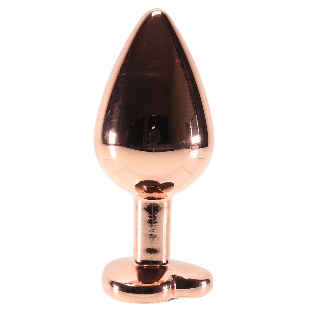Medium Aluminum Plug with Pink Heart Gem