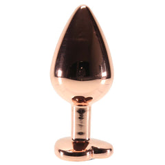 Medium Aluminum Plug with Pink Heart Gem