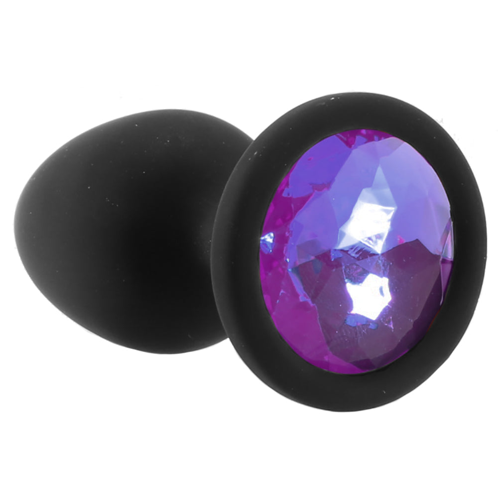 Booty Bling Small Purple Jeweled Silicone Plug