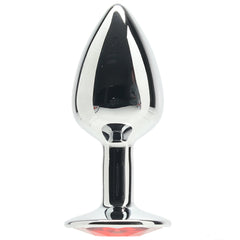 Ouch! Red Round Gem Silver Plug