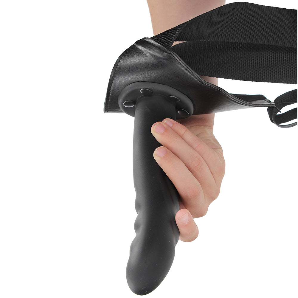 Ouch! Textured Curved 8 Inch Hollow Strap-On