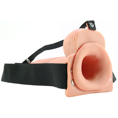 9 Inch Hollow Squirting Strap-On with Balls