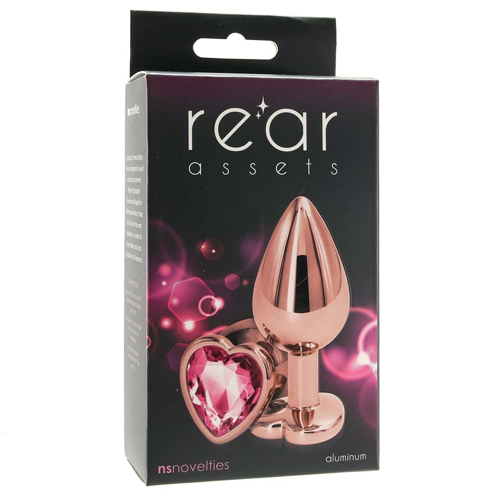 Medium Aluminum Plug with Pink Heart Gem