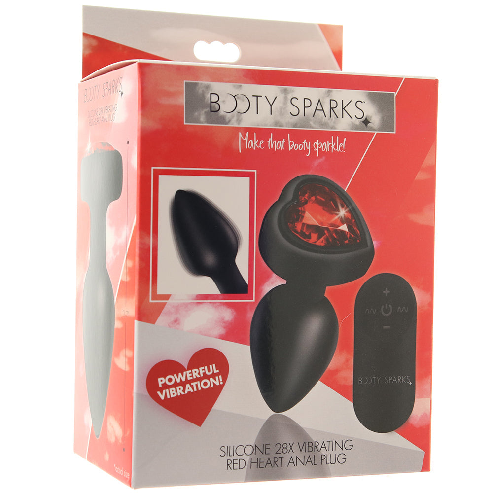 Booty Sparks Red Heart Gem Vibrating Anal Plug