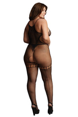 Le Désir Black Duo Net High Neck Bodystocking