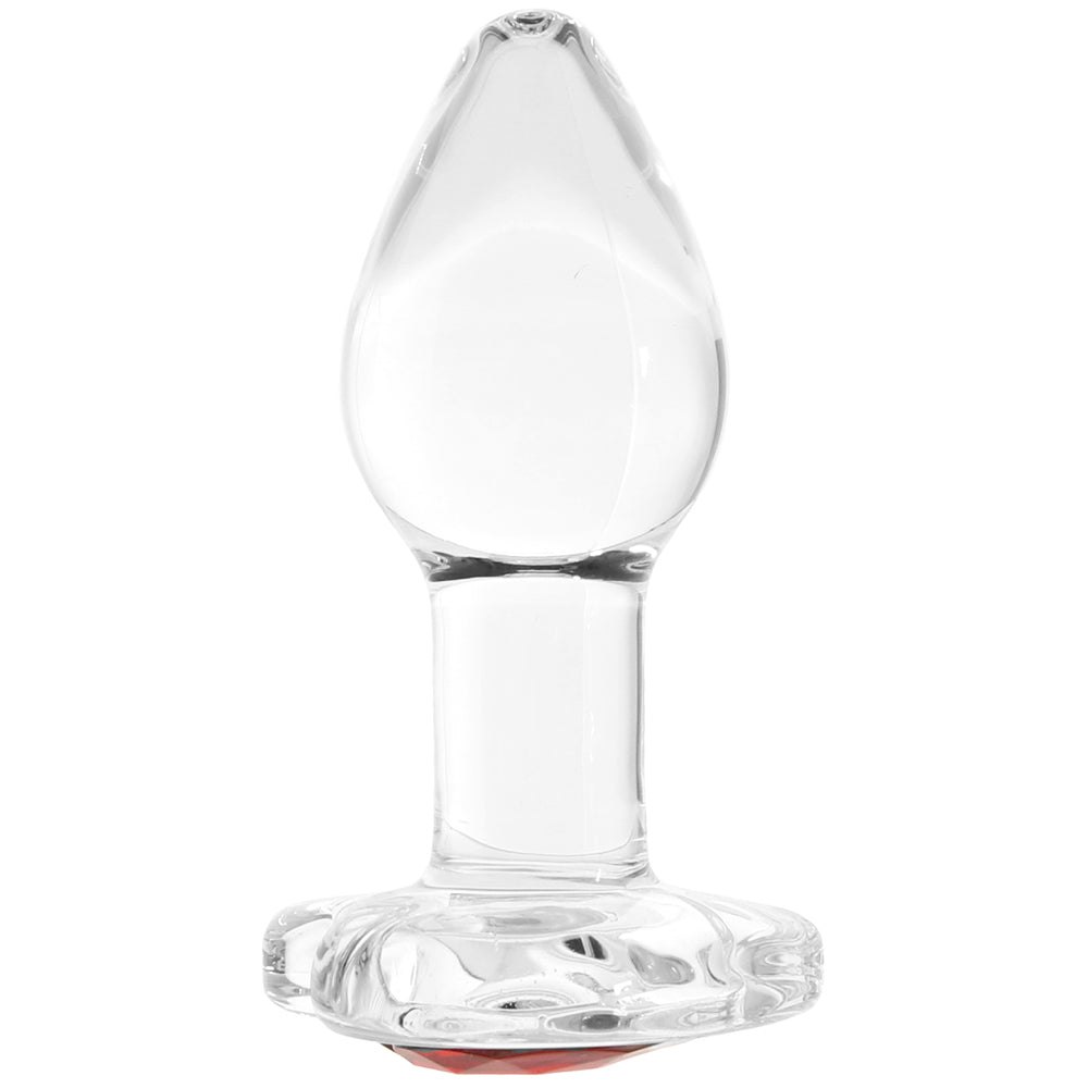 Booty Sparks Red Heart Gem Glass Anal Plug