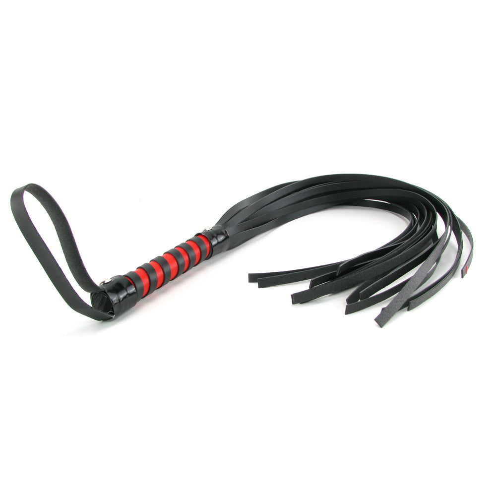 Sex & Mischief Red and Black Stripe Flogger