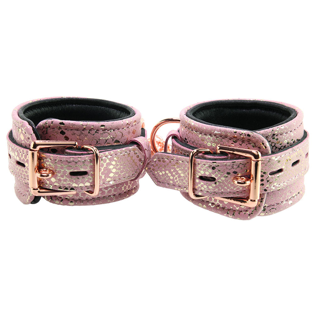 Locking Leather Wrist Restraint Cuffs