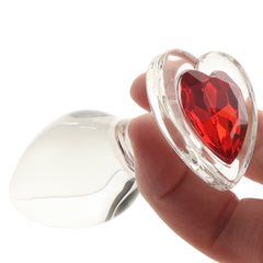 Crystal Desires Red Heart Glass Plug