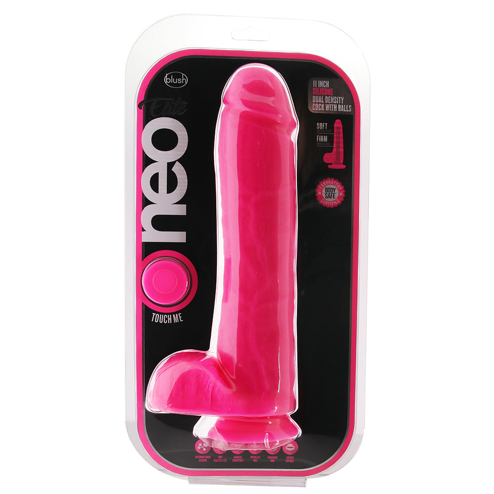 Neo Elite 11 Inch Silicone Ballsy Dildo