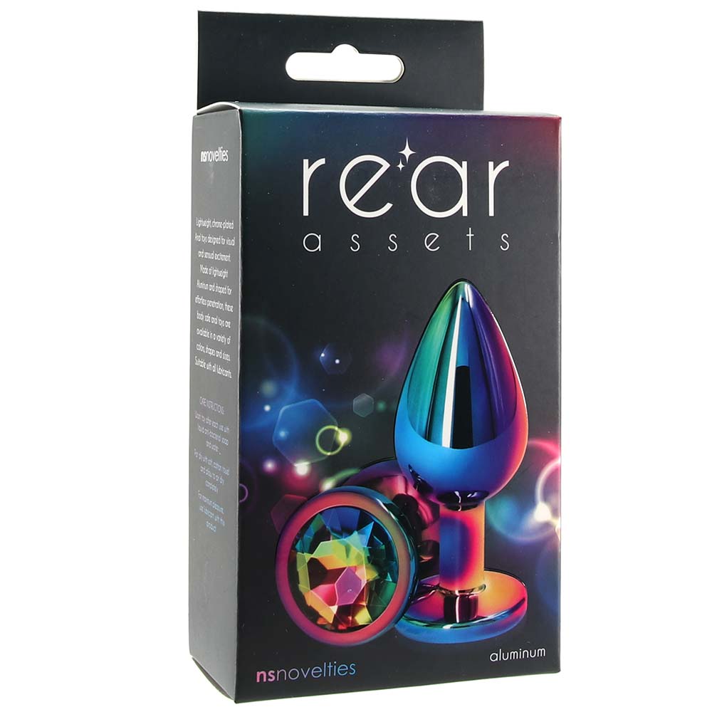 Medium Aluminum Plug with Rainbow Gem