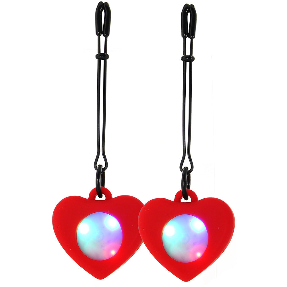 Charmed Silicone Light Up Heart Tweezer Clamps