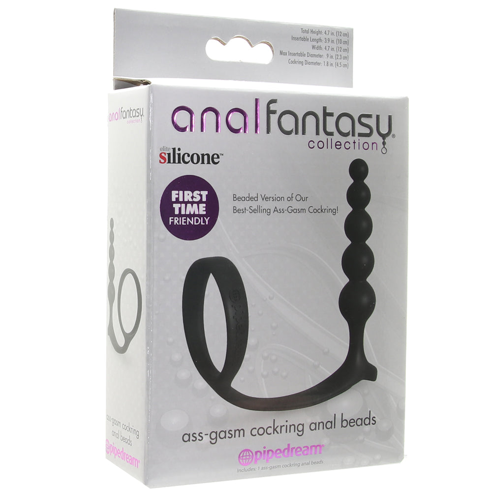 Anal Fantasy Ass-Gasm Beaded Cock Ring Plug