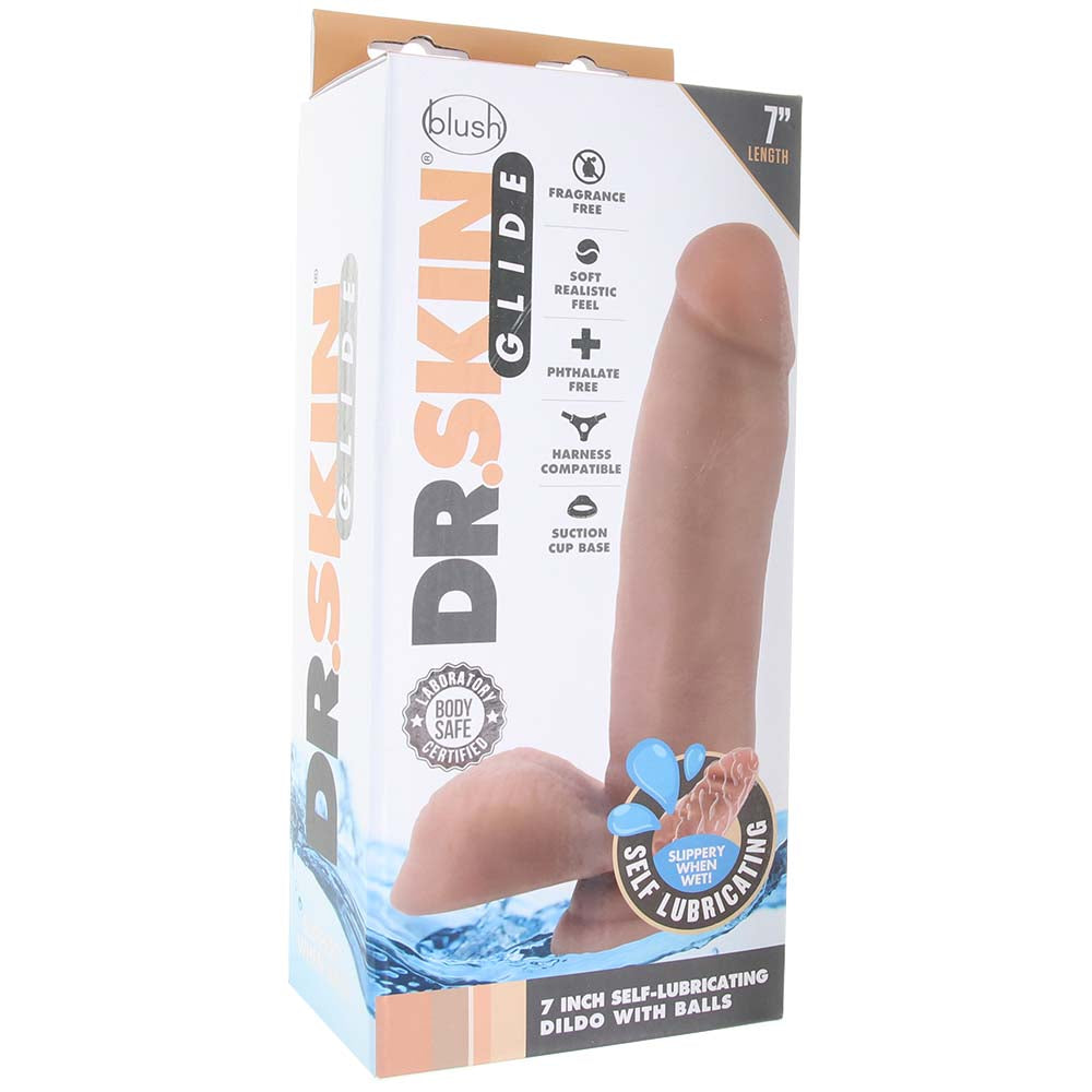 Dr. Skin 7 Inch Self Lubricating Ballsy Dildo