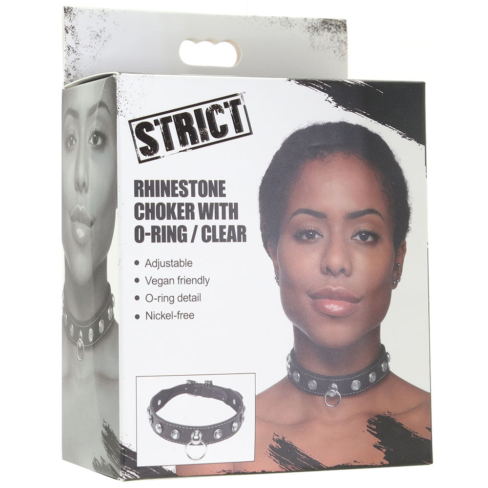 Strict Rhinestone Choker with O-Ring