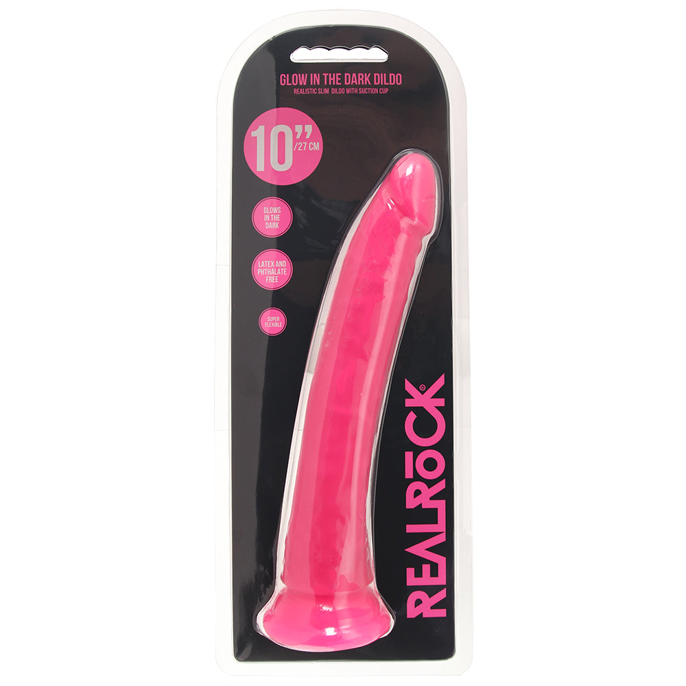 RealRock Glow In The Dark 10 Inch Slim Dildo