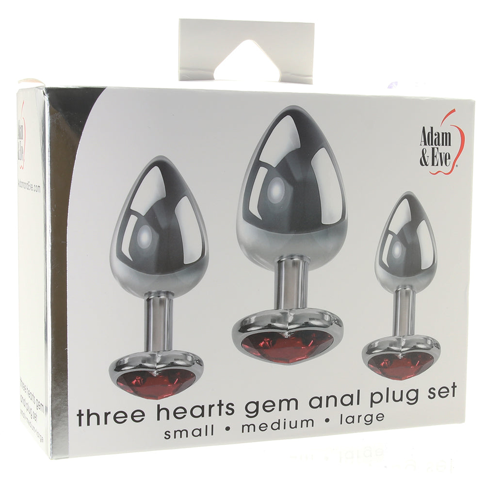 Three Hearts Aluminum Anal Plug Set