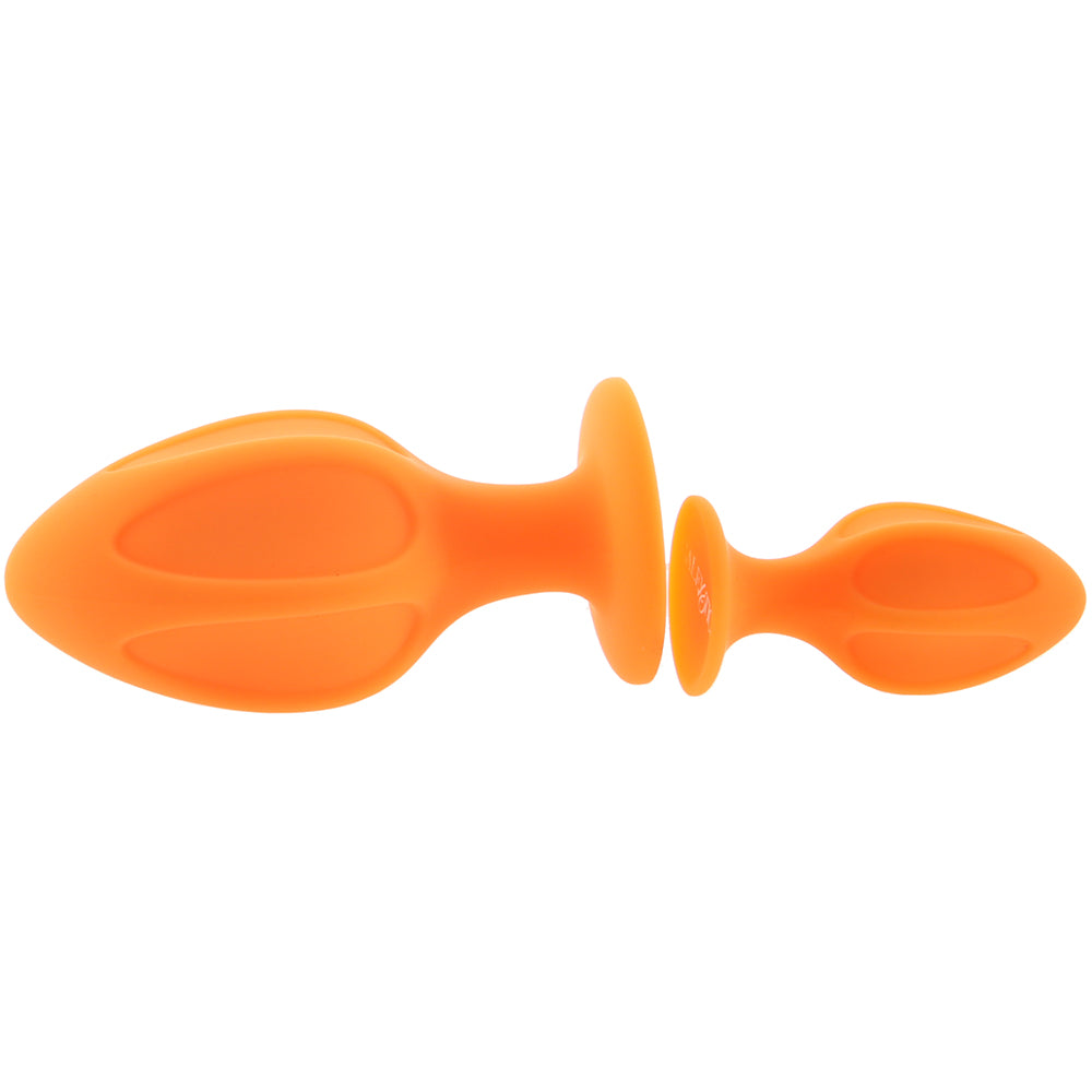 Cheeky Orange Textured Butt Plug Set