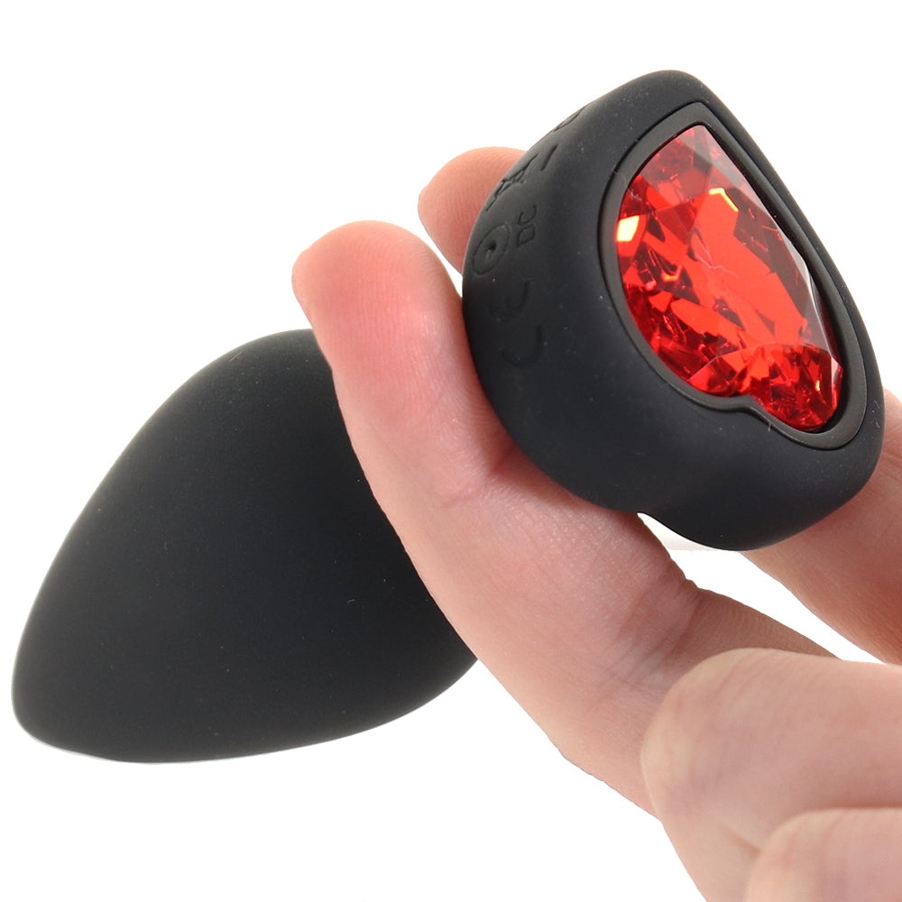 Booty Sparks Red Heart Gem Vibrating Anal Plug