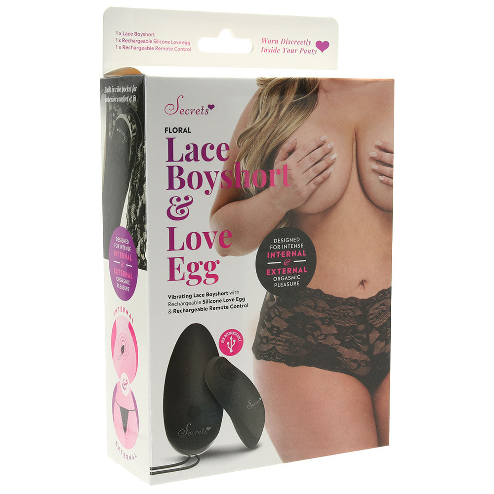 Black Lace Boyshort & Love Egg