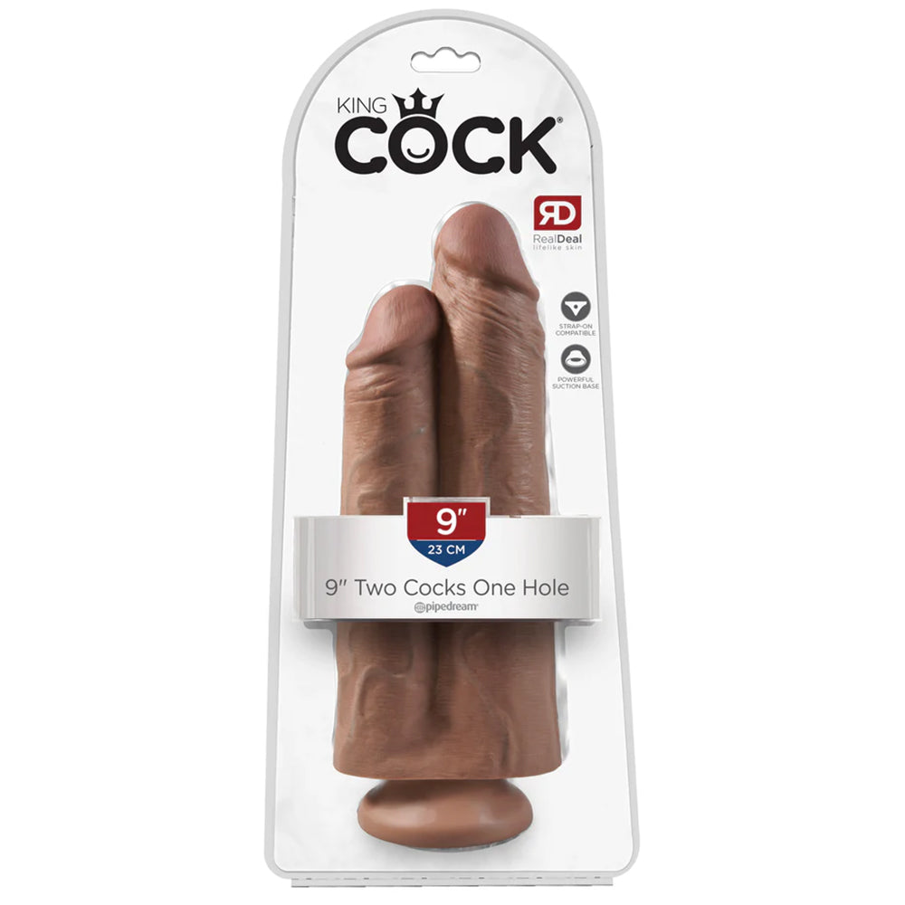 King Cock 9" Two Cocks One Hole Dildo