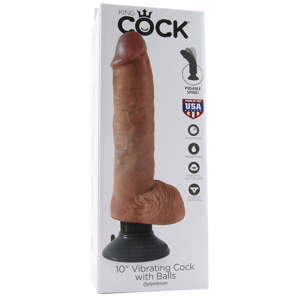 King Cock 10 Inch Vibrating Ballsy Dildo