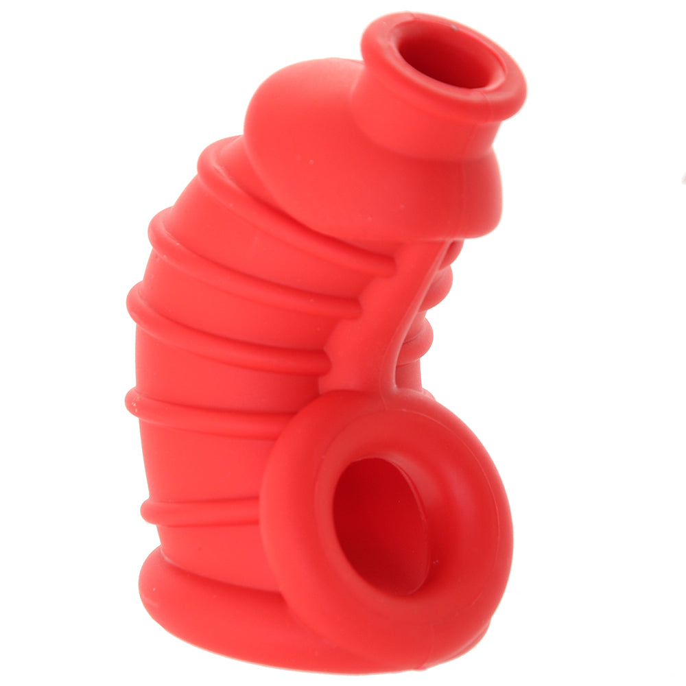 Master Series Red Chamber Silicone Chastity Cage