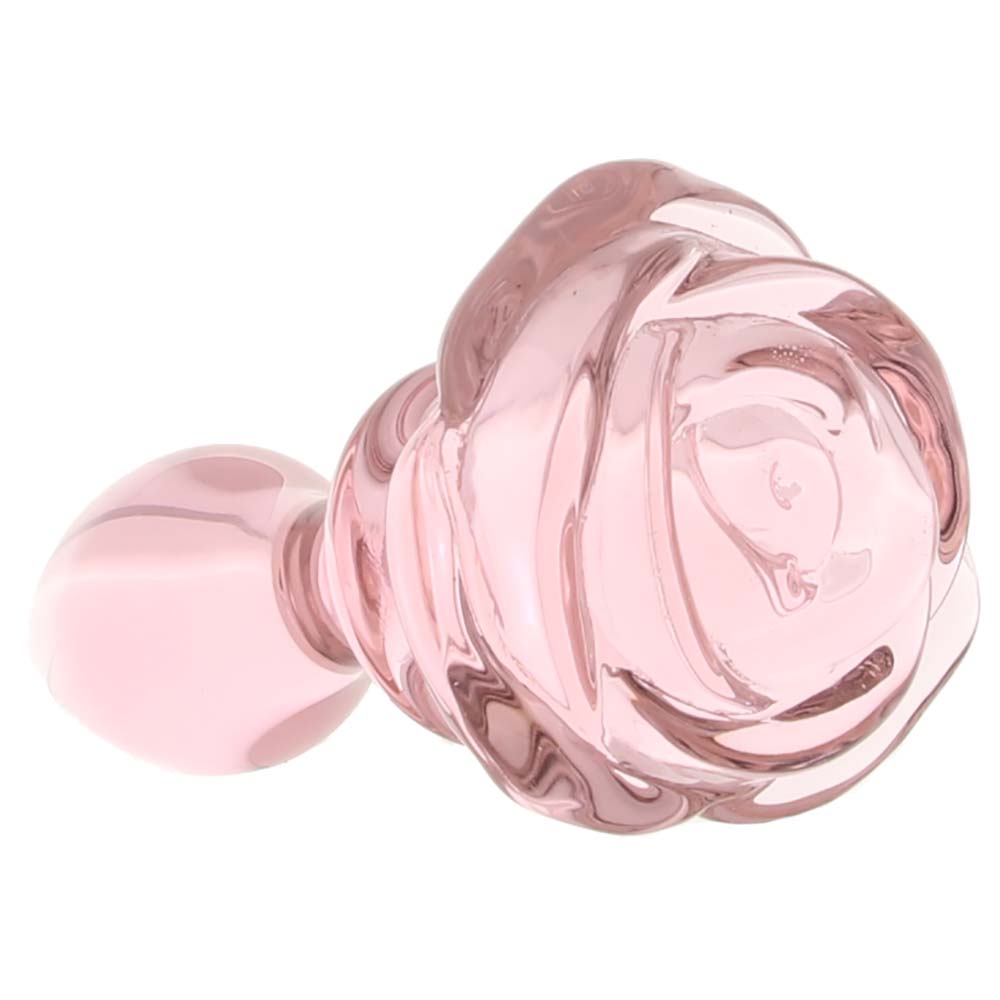 Booty Sparks Pink Rose Glass Anal Plug