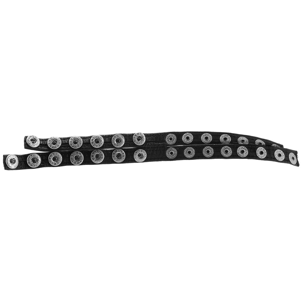 Leather Multi Snap Double Strap Cock Ring