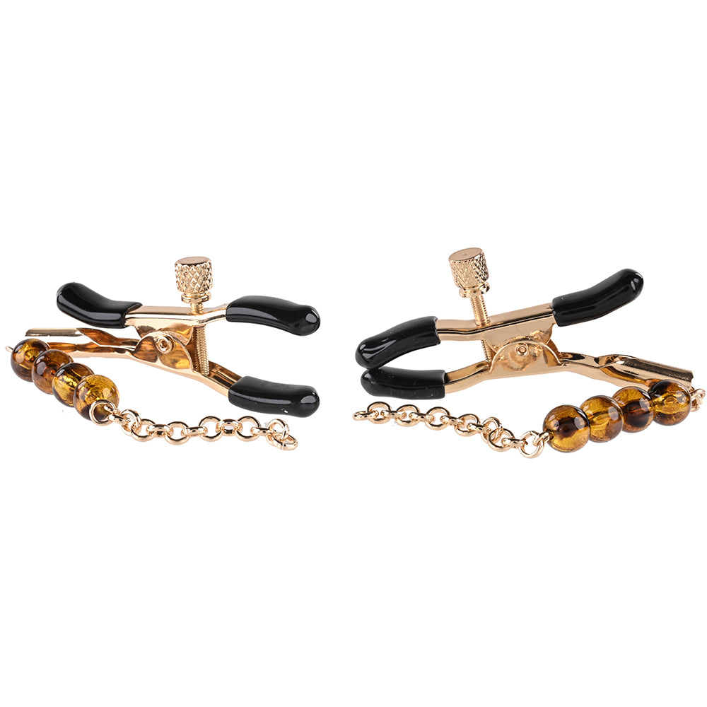 Sincerely Amber Beaded Nipple Clamps