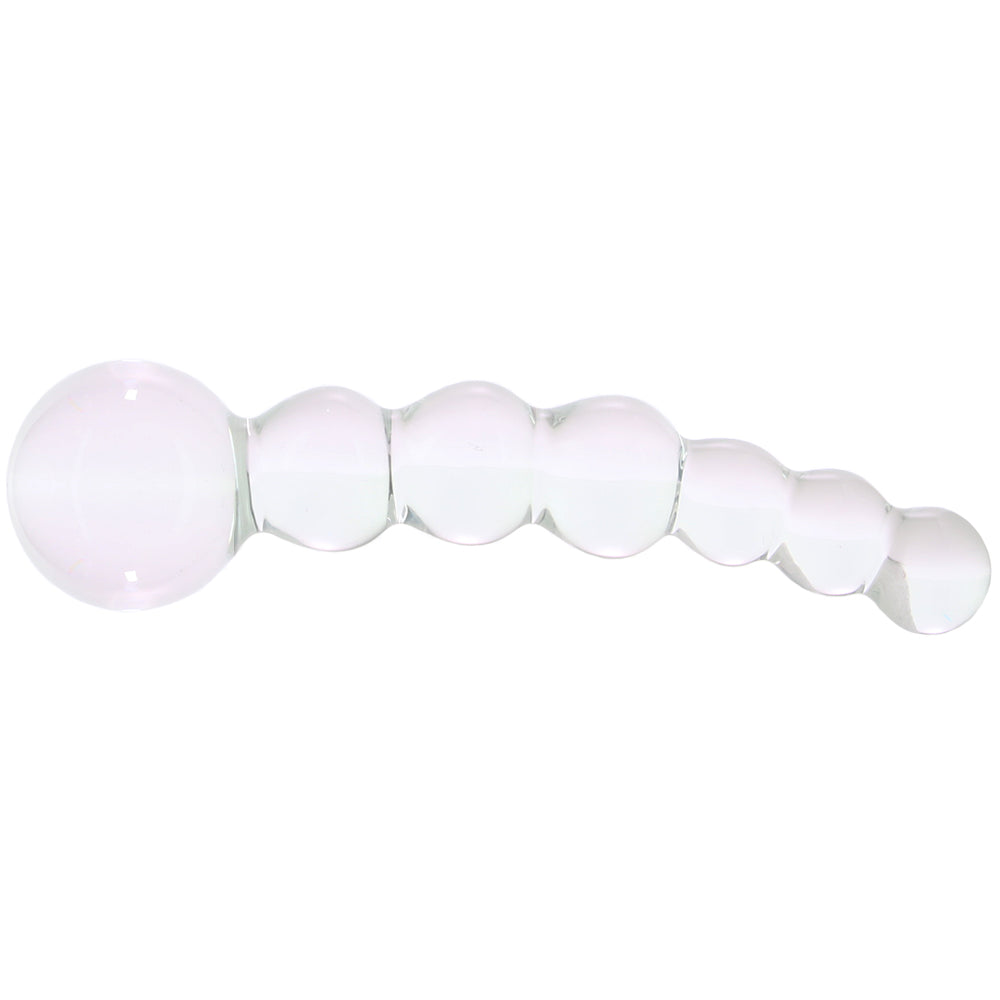 5 Inch Curved Glass Beaded Dildo