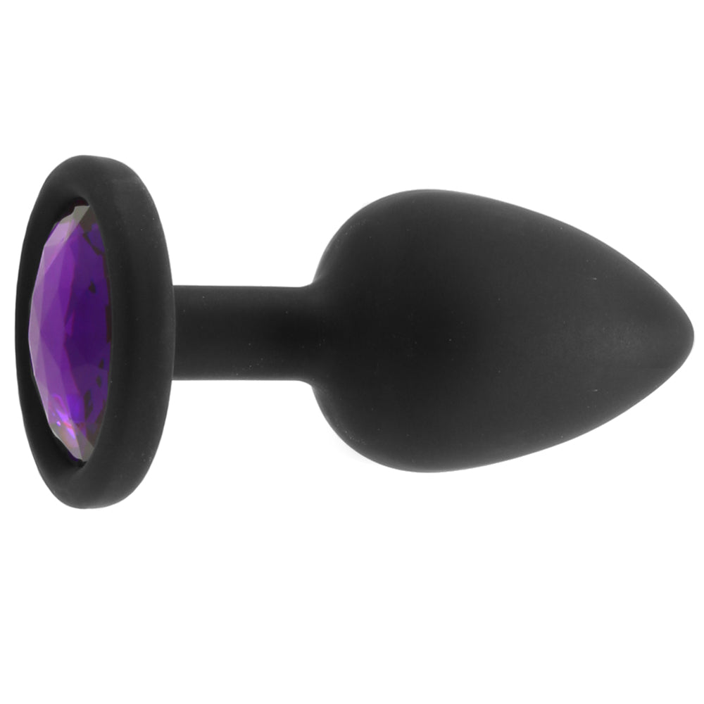 Booty Bling Small Purple Jeweled Silicone Plug