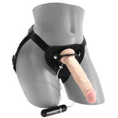 6.5 Inch Realistic Vibrating Strap On Set