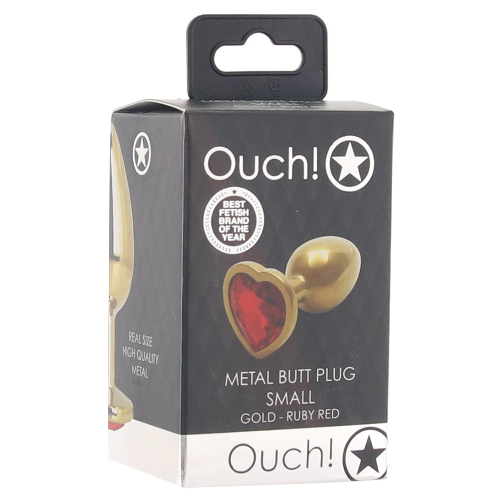 Ouch! Red Heart Gem Gold Plug