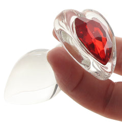 Crystal Desires Red Heart Gem Glass Plug