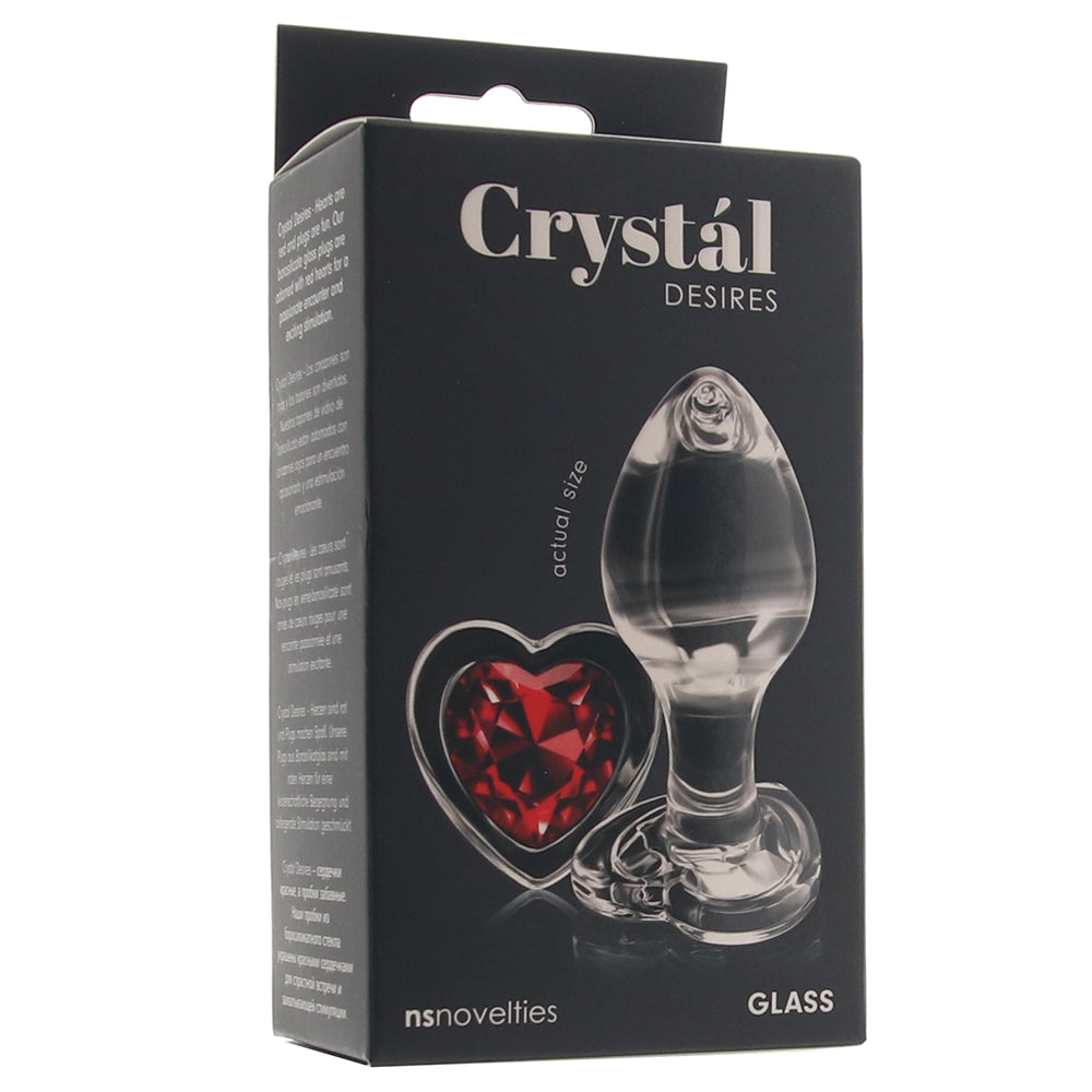 Crystal Desires Red Heart Glass Plug