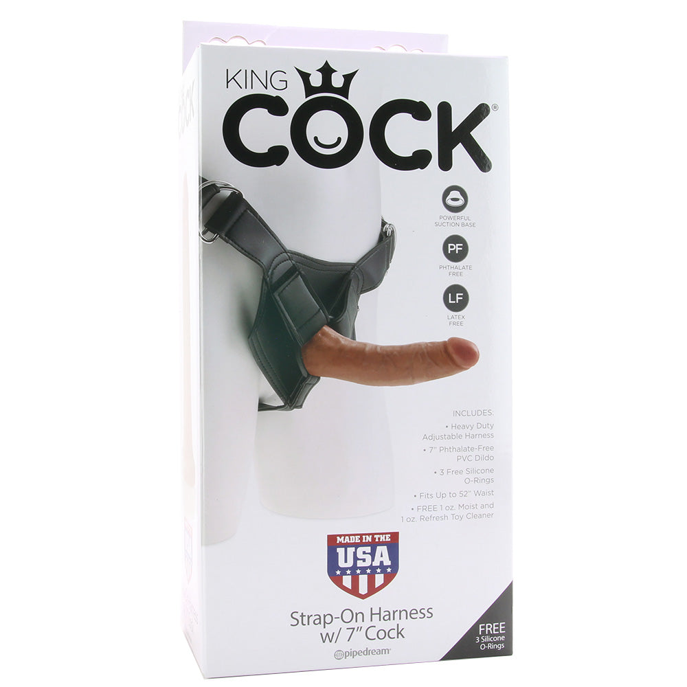 King Cock Strap-On Harness with 7 Inch Cock